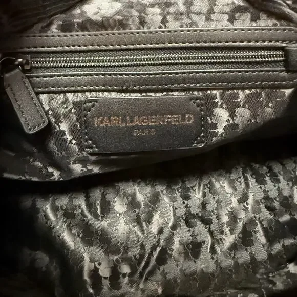 Karl Lagerfeld Purse Paris Agyness Chic Shoulder Bag Purse White Black NWT $650 - Picture 9 of 9